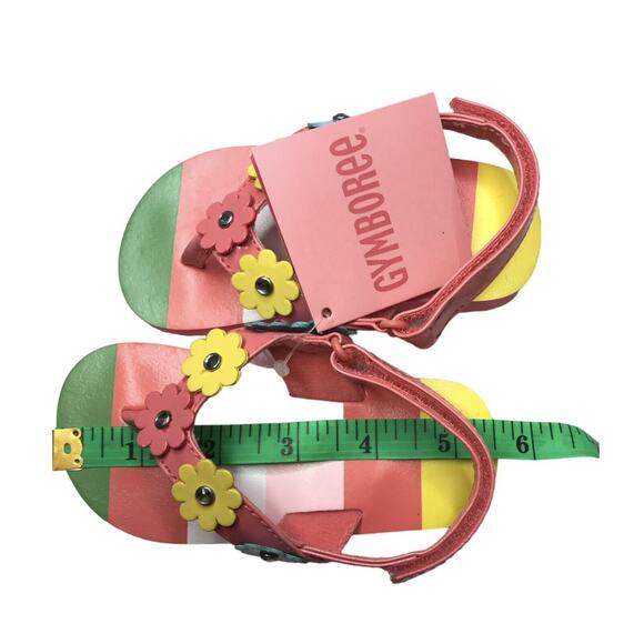 NWT Gymboree Swim Shop Size 5-6 5/6 Flower Flip Flops Sandals Girls - Picture 8 of 9